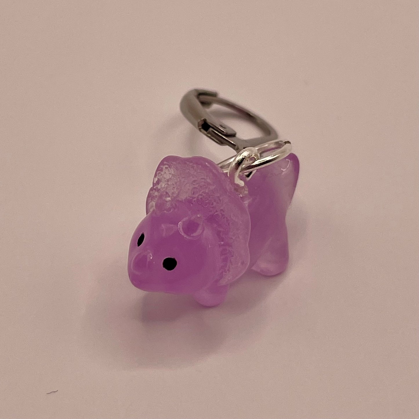 Tiny Triceratops Stitch Markers